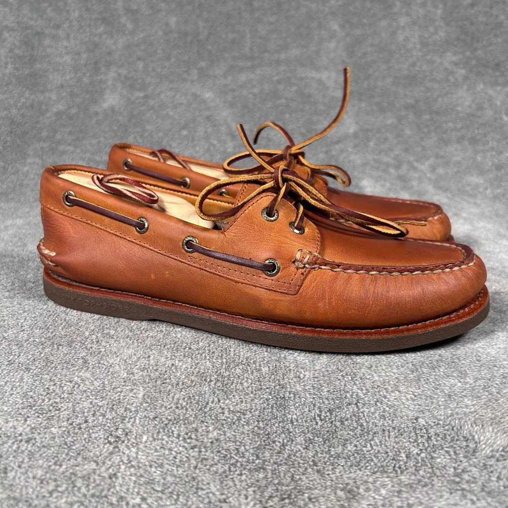 Sperry Gold Cup Authentic Original Boat Shoes Tan Leather Mens 8.5 W STS12428 - Picture 8 of 14